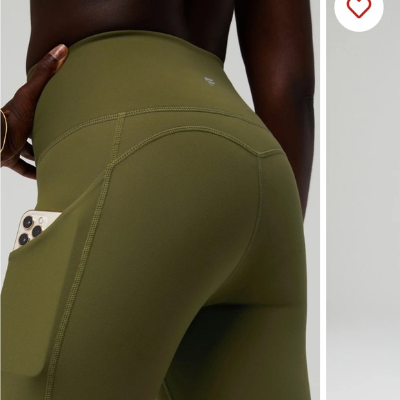 Olive Green High-Waisted Flare Pants with Stretch - Picture 2 of 3
